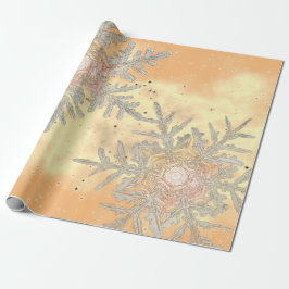 GIFT WRAPPING WILSON BENTLEY SNOWFLAKES SUNSET CADEAUPAPIER