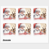 Giftable Personalized Santa Rudolph Christmas Kids Vierkante Sticker (Vel)
