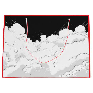 GIFTCADEAU JAPANSE WOLKEN ZWART EN ROOD GROOT CADEAUZAKJE