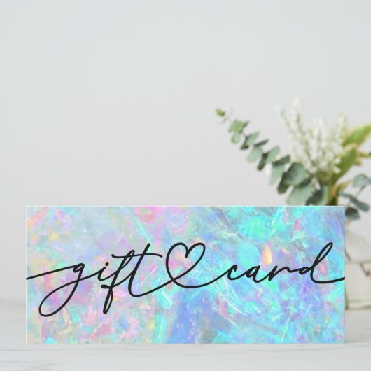 giftcertificaat met opal textuur (Staand voorkant)