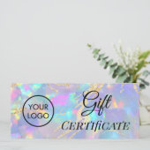 giftcertificaat met opal textuur logo (Staand voorkant)