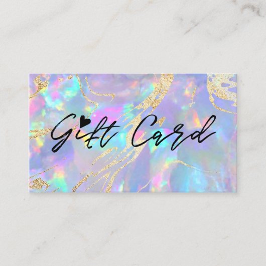giftcertificaat met opal textuur visitekaartje (Voorkant)