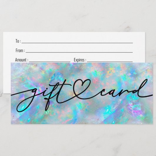 giftcertificaat voor opaalstenen (Voorkant / Achterkant)