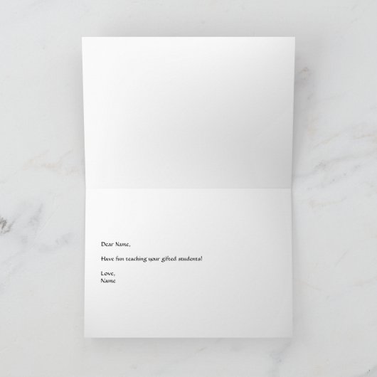 Gifted Cartoon Folded Wenskaart Kaart (Binnen)