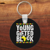 Gifted Young Black Dashiki African Pride History M Sleutelhanger (Voorkant)