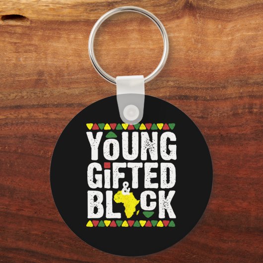 Gifted Young Black Dashiki African Pride History M Sleutelhanger (Voorkant)