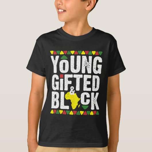 Gifted Young Black Dashiki African Pride History M T-shirt (Voorkant)