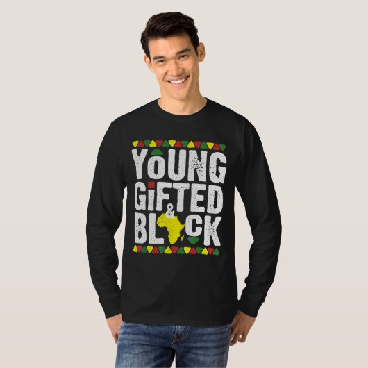 Gifted Young Black Dashiki African Pride History M T-shirt (Voorkant volledig)