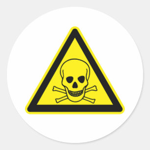 gifteken ronde sticker