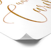 Giften en Kaarten Gold Glitter Script Text Poster (Hoek)