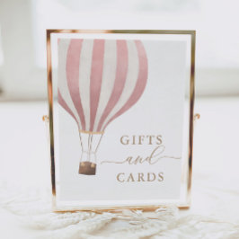 Giften en Kaarten Roze Hot Air Ballon Baby shower Poster