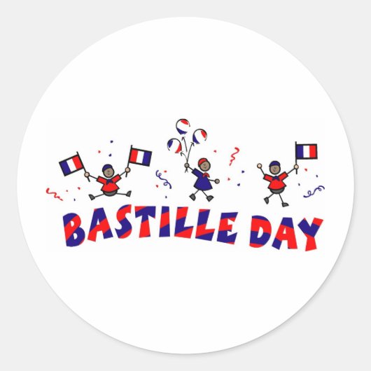 Giften en T - shirts van de Bastille Day Ronde Sticker (Voorkant)