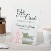 Giften & kaarten Elegant Blush Pink Rose Bedankt Reclamebord Met Voetstuk (Insitu)