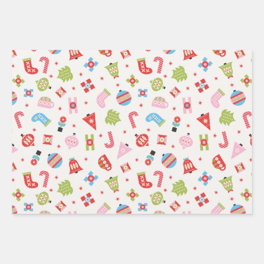 Giften met kerstrood en roze inpakpapier vel (Voorkant)