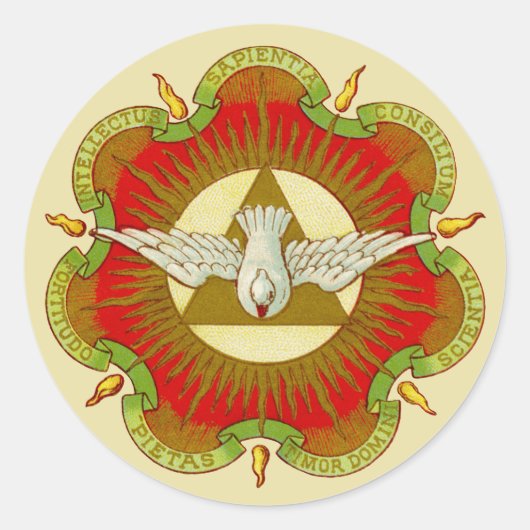 Giften van de Heilige Geest (BK 026) (Stijl 2b) Ronde Sticker (Voorkant)