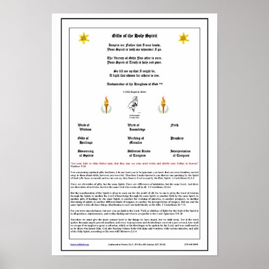 Giften van de Heilige Geest Poster (Voorkant)