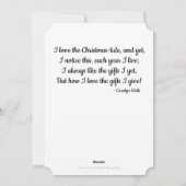 Giften van de Kaart van de Vakantie van Kerstmis (Achterkant)