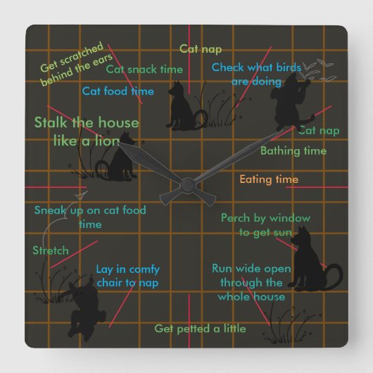 Giften van de Kat van de Activiteiten van de Vierkante Klok (Voorkant)