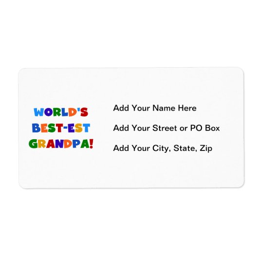 Giften van de Kleuren van de Opa van het Etiket (Voorkant)