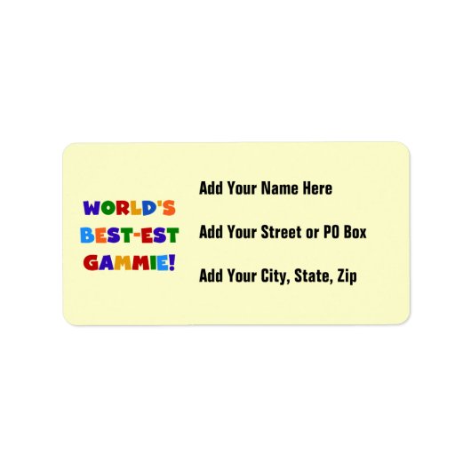 Giften van de Kleuren van Gammie van het Etiket (Voorkant)