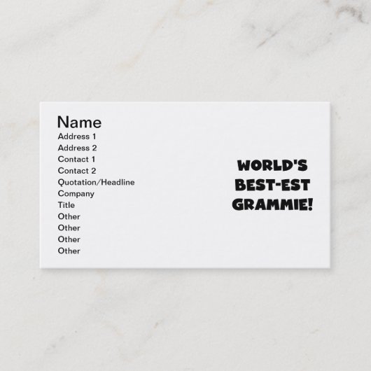 Giften van Grammie van het best-est-Beste van de Visitekaartje (Voorkant)