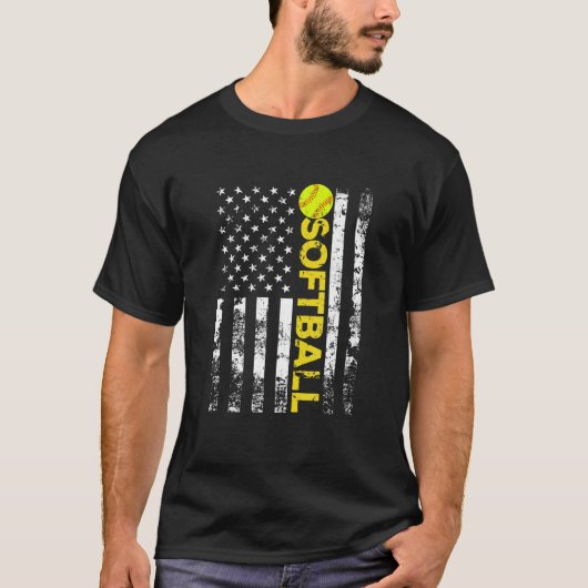 Giften van het Amerikaanse Flag Softball Team T-shirt (Voorkant)