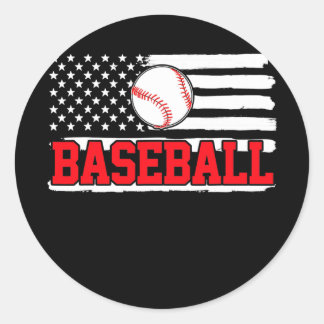 Giften van het Amerikaanse vlaggenhonkbalteam Ronde Sticker