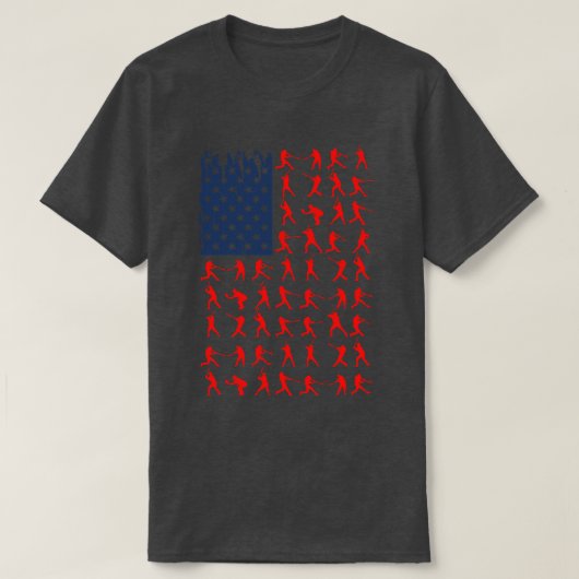 Giften van het Amerikaanse vlaggenhonkbalteam T-shirt (Design voorkant)