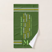 GIFTEN VAN SPIRIT Green | MONOGRAM | CHRISTELIJK Bad Handdoek (Handdoek)