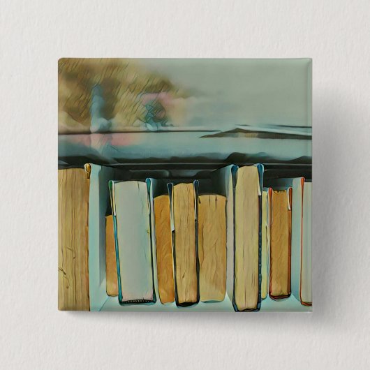 Giften voor boekliefhebbers vierkante button 5,1 cm (Voorkant)