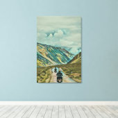 Giften voor een motorrijder canvas afdruk (Insitu (Houten vloer))