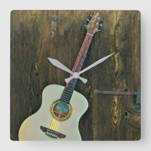 Giften voor een muzikant gitarist vierkante klok