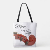 Giften voor gewelddadige spelers - Muziek is mijn Tote Bag (Achterkant)