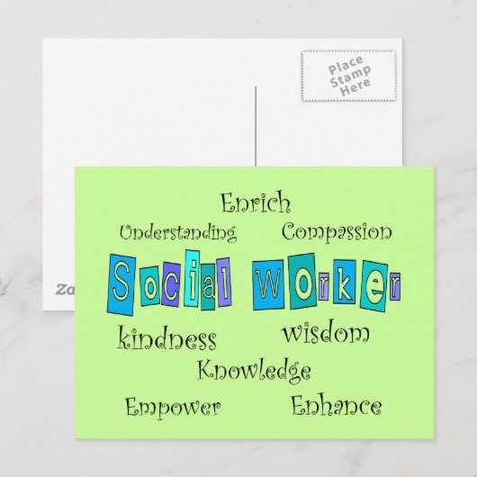 Giften voor maatschappelijk werkers briefkaart (Voorkant / Achterkant)