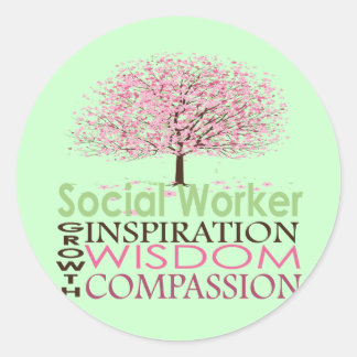 Giften voor maatschappelijk werkers ronde sticker