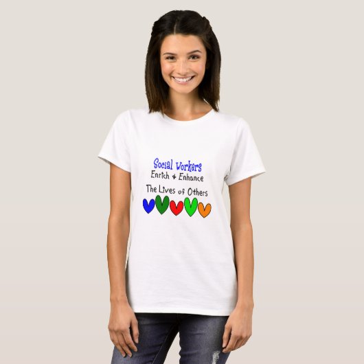 Giften voor maatschappelijk werkers t-shirt (Voorkant volledig)