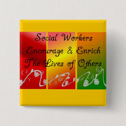 Giften voor maatschappelijk werkers vierkante button 5,1 cm (Voorkant)
