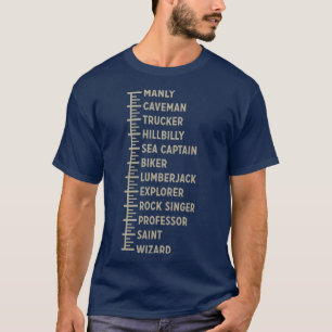 Giften voor Mannen beards bard Growth Chart Funny T-shirt