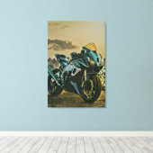 Giften voor motorrijders canvas afdruk (Insitu (Houten vloer))