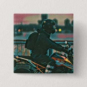 Giften voor motorrijders vierkante button 5,1 cm