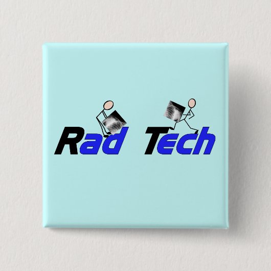 Giften voor radiologietechnicus "Rad Tech" Vierkante Button 5,1 Cm (Voorkant)