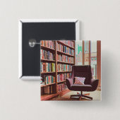 Giften voor tienerboekliefhebbers vierkante button 5,1 cm (Voorkant /achterkant)