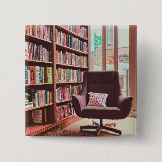 Giften voor tienerboekliefhebbers vierkante button 5,1 cm (Voorkant)