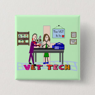Giften voor veterinaire technici—unieke kunst vierkante button 5,1 cm