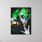 Giftgas Masker: Neon Vlammen Canvas Afdruk (Voorkant)