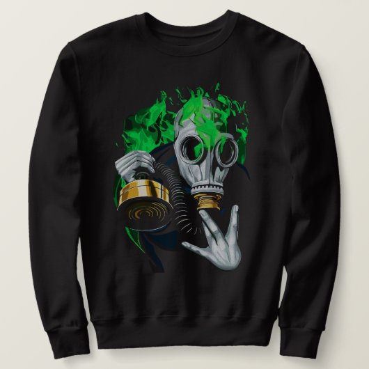 Giftgas Masker: Neon Vlammen Trui (Design voorkant)
