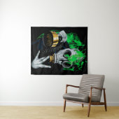 Giftgas Masker: Neon Vlammen Wandkleed (In Situ (horizontaal))