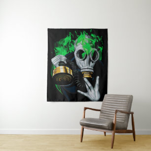 Giftgas Masker: Neon Vlammen Wandkleed