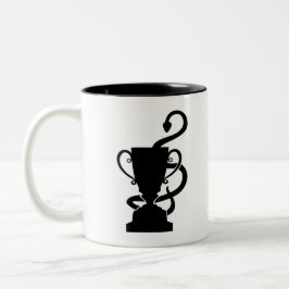 Giftig etiket tweekleurige koffiemok