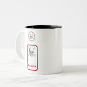 Giftig etiket tweekleurige koffiemok (Voorkant links)